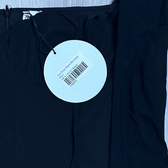 DYER SHEER SLEEVE MINI DRESS BLACK - Picture 7 of 7